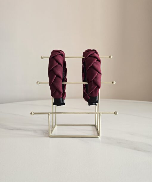 Alternative view of Bordo spalvos plaukų lankelis